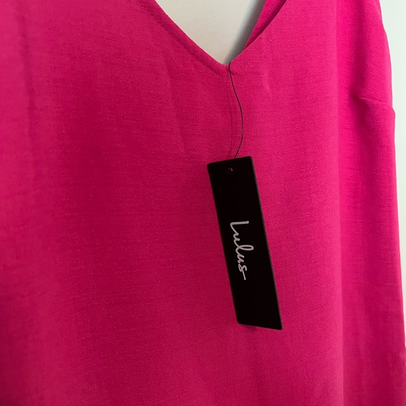 Host pick!! NWT Lulu’s high low hot pink dress - Picture 2 of 4